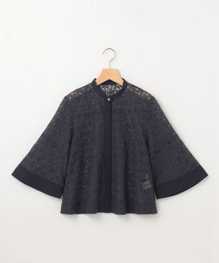 組曲 L 【WEB限定】フラワーラッセルレース ブラウス ネイビー系