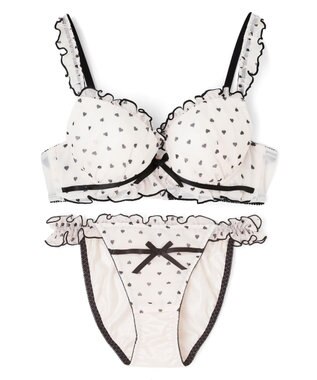 San-ai Resort（三愛水着楽園） 【WEB限定】フェミニンプティハートブラジャー＆ショーツセット 【northerly】 ホワイト