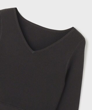 GRACE CONTINENTAL テープ刺繍ニットワンピース ブラック