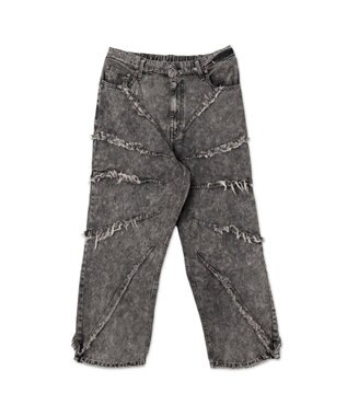 WEGO ダーツフリンジデニムパンツ デニムブラックソノタ