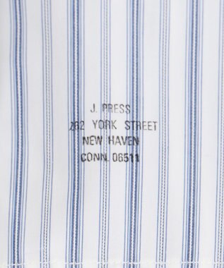 J.PRESS MEN ドビーマルチストライプ シャツ ホワイト系1