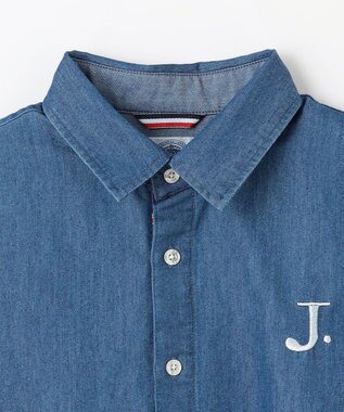 J.PRESS KIDS 【140-170cm】4.5オンス TC デニム 半袖シャツ ネイビー系