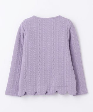ANY KIDS ふくれ ジャガード カーディガン ラベンダー