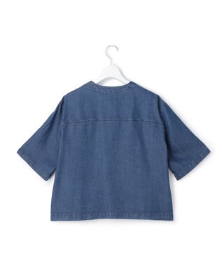 ICB L ナチュラルソフトデニム クロップドジャケット バイオデニム