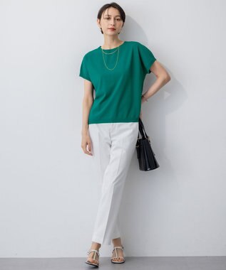 23区 S 【UVケア/洗える】コンパクトクロス テーパード パンツ ホワイト系