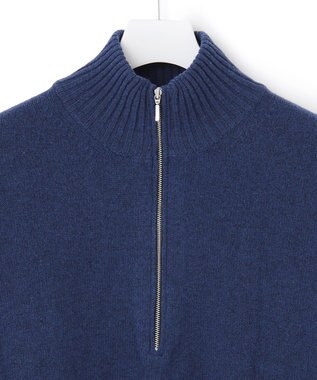 J.PRESS YORK STREET 【UNISEX】タートルハーフジップ ニット ダルブルー系