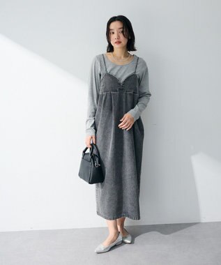 Green Parks デニムキャミワンピース Black