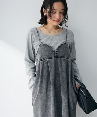 Green Parks デニムキャミワンピース Black