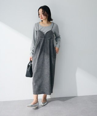 Green Parks デニムキャミワンピース Black