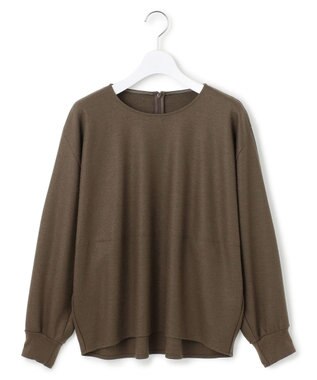 23区 【洗える】ウールミルドジャージー フォルム カットソー カーキ系