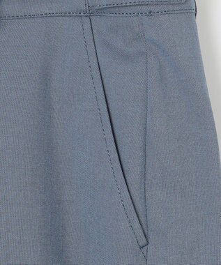 J.PRESS LADIES 【WEB限定カラーあり・セットアップ対応・洗える・撥水・防汚】コットンFITTYシャーク ワイド アンクル パンツ ダルブルー系