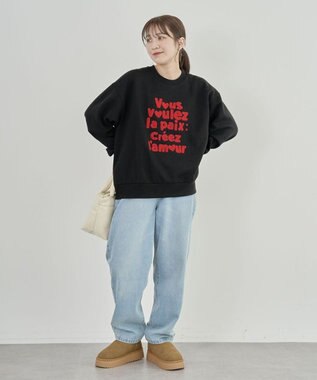 Green Parks ・ＤＯＵＢＬＥ　ＦＬＡＧＳ　サガラ刺繍スウェット Black