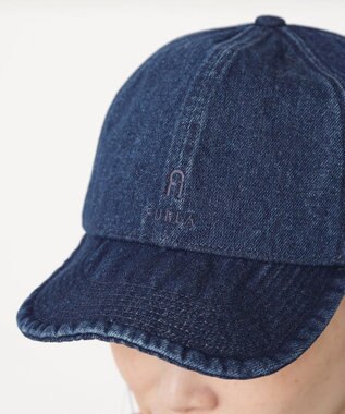 MOONBAT FURLA(フルラ)デニムキャップ  UVカット 帽子 ネイビーブルー