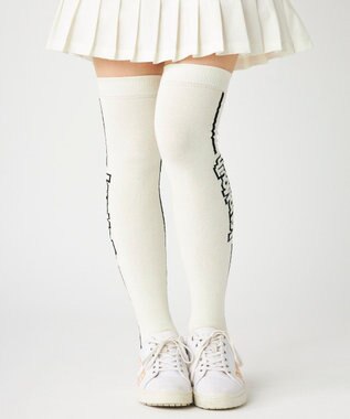 FILA GOLF／marie claire 【LOUDMOUTH】ロゴ入りニーハイソックス Off White