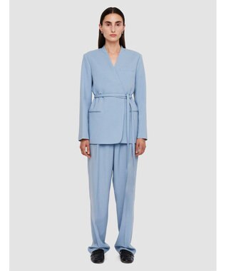 JOSEPH テーラリングクレープ　ノーカラージャケット Faded Sky