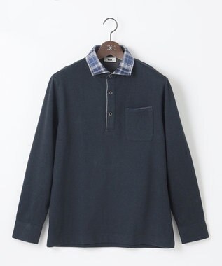 JOSEPH ABBOUD 【保温性/滑らかな肌触り/多機能ポロシャツ】 ウィンターダディー ポロシャツ ネイビー系4