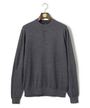 J.PRESS MEN オメガツイスト ヘンリーネックニット グレー系