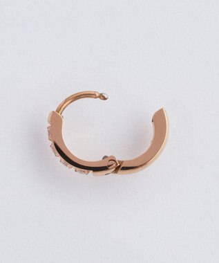 Phoebe 【金属アレルギー対応】ワンタッチビジューフープミニピアス(片耳)/サージカルステンレス ローズゴールド ローズゴールド