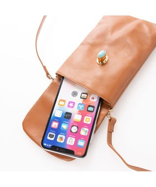 UNBILLION ペルケ perche ジェムストーンヒネリモバイルショルダー キャメル