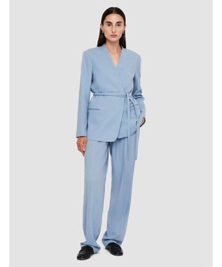 JOSEPH テーラリングクレープ　ノーカラージャケット Faded Sky