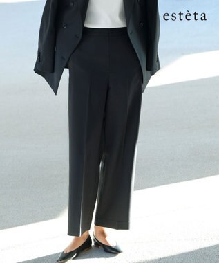  【エステータ】ライトダブルクロス ワイドパンツ