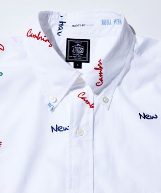 J.PRESS MEN 【J.PRESS ORIGINALS】EMBBAGGY B.D. SHIRT / BAGGY FIT ホワイト系