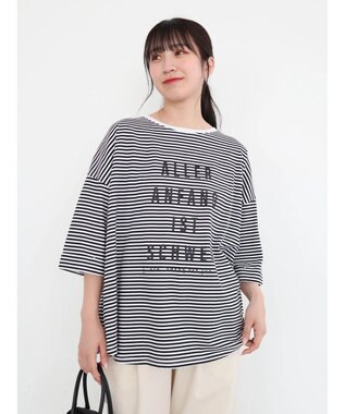 Green Parks インド綿 BIGサイズブロックロゴ半袖プルオーバー Border