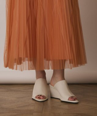 GRACE CONTINENTAL チュールマチプリーツスカート オレンジ