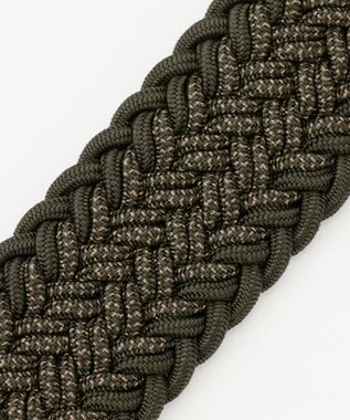 JOSEPH ABBOUD 【イタリア素材・ストレッチ・日本製】メランジヘリンボーン ベルト ダークグリーン系