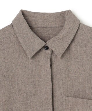 uncrave ウォッシャブルウールライクツイル ドルマンシャツ シャンブレーチャコール