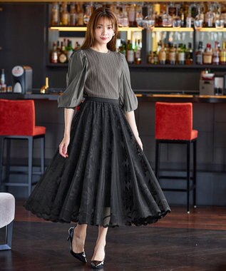 Tiaclasse 【洗える】袖ドッキングリブニットトップス モカ