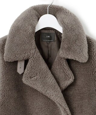 23区 S 【CanCam11月号掲載】ECOPELテディボア ダブルフロント アウター グレー系