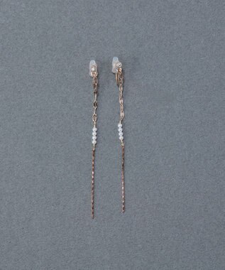 Phoebe 〈痛くないシリーズ/金属アレルギー対応〉ルミナスビジューライトフィットイヤリング 揺れる/パール シャンパンゴールド