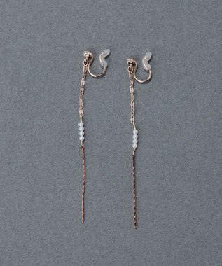 Phoebe 〈痛くないシリーズ/金属アレルギー対応〉ルミナスビジューライトフィットイヤリング 揺れる/パール シャンパンゴールド