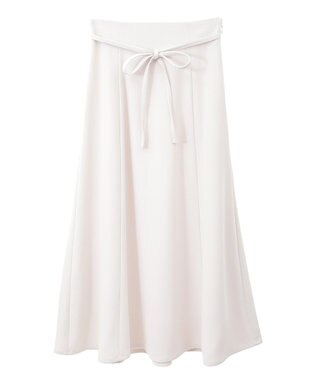 earth music&ecology ウエストリボンフレアスカート Ivory