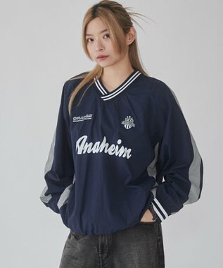 WEGO 【ユニセックス着用ITEM】ナイロングラフィックプルオーバー ネイビー