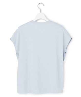 23区 L 【先行予約】レーヨンポリエステルストレッチ フレンチスリーブ ニット スカイブルー系