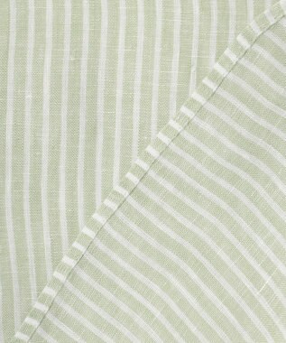 23区 【洗える】LIBECO バンドカラー シャツ メロンストライプ