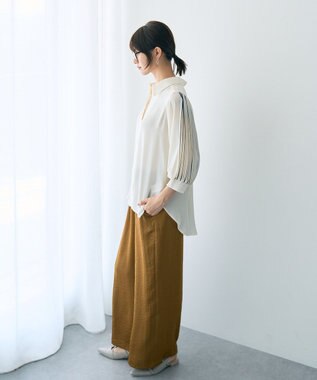 YECCA VECCA ラインプリーツスリーブシャツ Off White