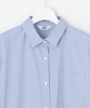 J.PRESS LADIES 【洗える・接触冷感・UVケア】エステネージュ シャツ ワンピース ブルーストライプ系