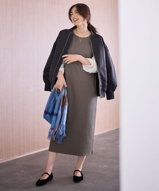 ANY コンビネーションワンピース モカ×オフ