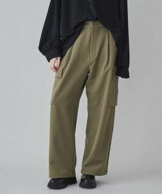 WEGO 【ユニセックス着用ITEM】トロミカーゴスラックス カーキ