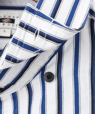 JOSEPH ABBOUD 【キングサイズ・吸水速乾・イージーケア】ソアロンストライプシャツ サックスブルー系1