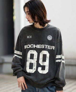 WEGO 【ユニセックス着用ITEM】ケミカルウォッシュナンバリングプルオーバー ブラックその他