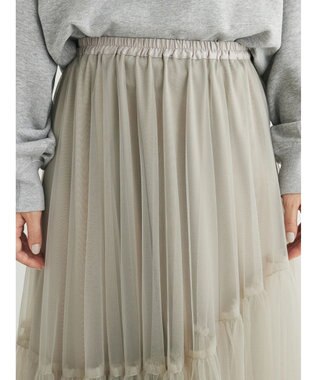 Green Parks ・ＥＬＥＮＣＡＲＥ　ＤＵＥ　チュールティアードスカート Gray Beige