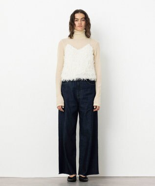 NAVE 【Nave・洗える】フェザーフリンジ キャミソールブラウス アイボリー系