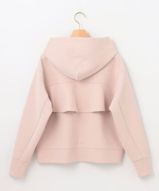 組曲 フード付きバックフリル パーカー ローズ系