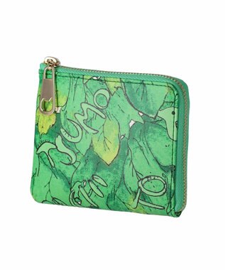tsumori chisato CARRY 葉っぱ Lファスナー2つ折り財布 グリーン