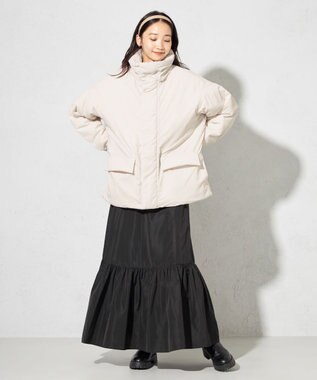 SHARE PARK LADIES 【ウォータープルーフ】　マキシティアードスカート ブラック