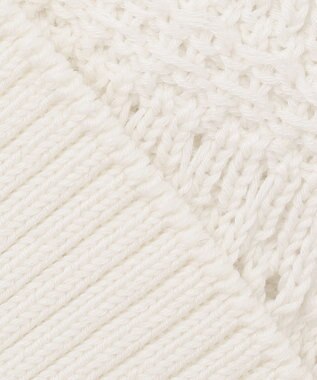 自由区 【洗える】フリンジディテール ニット アイボリー系